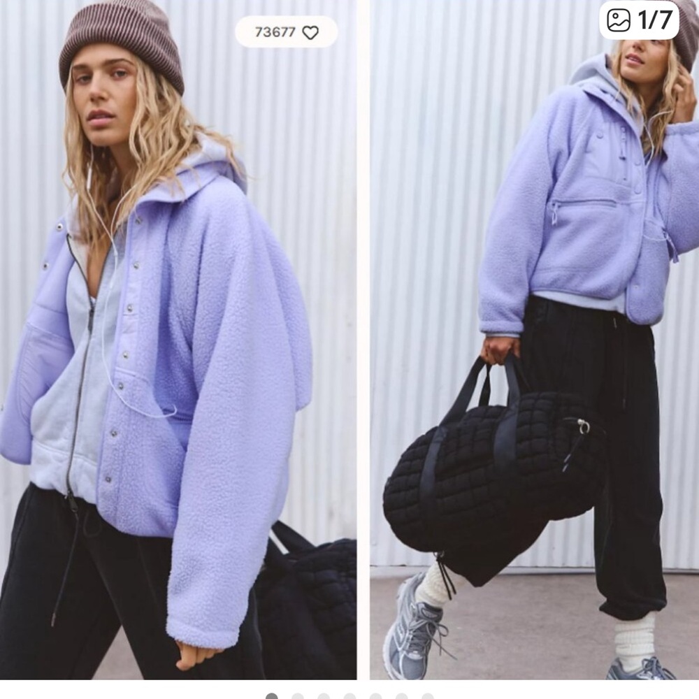 Free People Hit The Slopes button up Fleece. Size S  NWOT- Iris